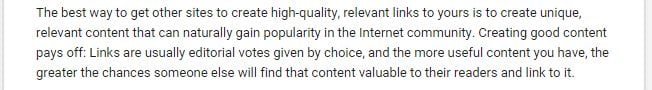 Google's link building recommendation