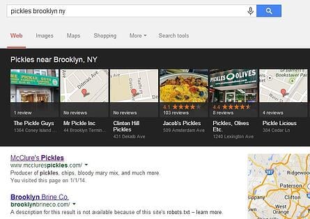 pickles in brooklyn new york Google screenshot
