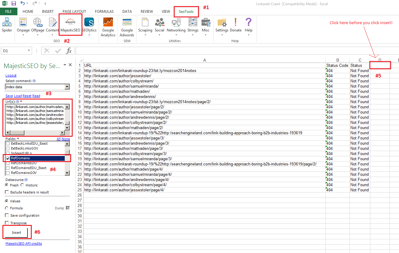 Beam Us Up linking root domain data