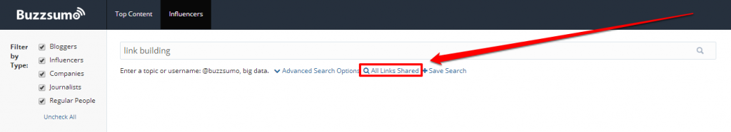 BuzzSumo All Links Shared Cap