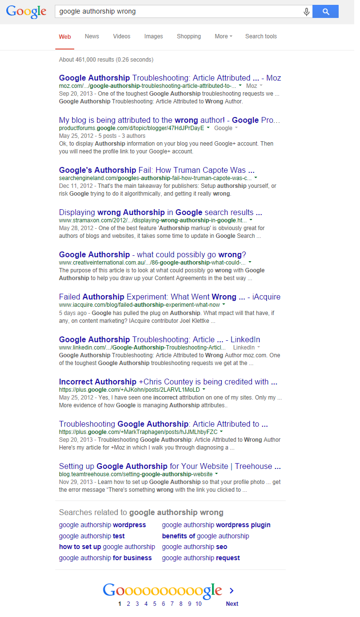 google authorship wrong