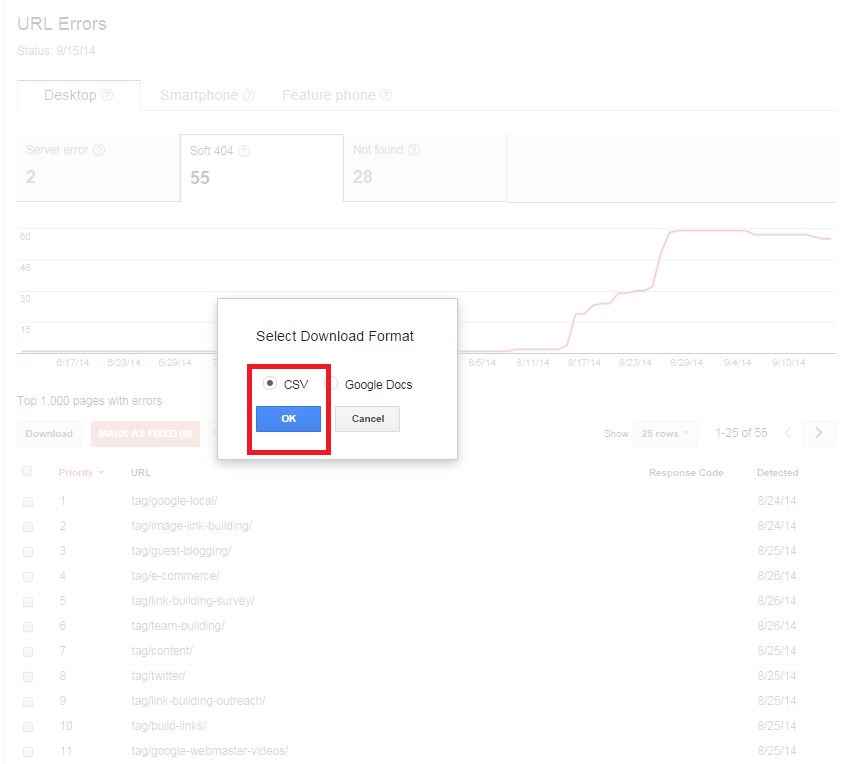 download 404 CSV