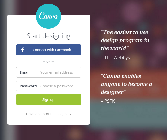 Canva Sign Up