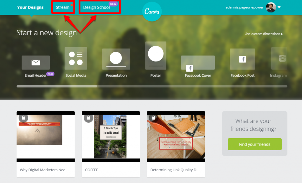 Canva Home Page Other Tabs