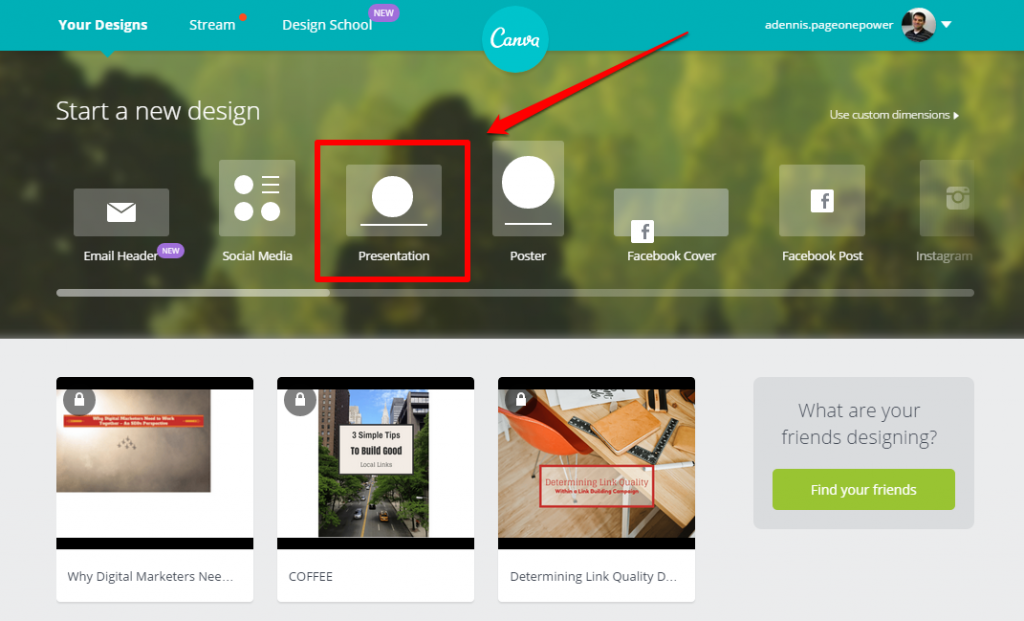 Canva Home Page Presentation