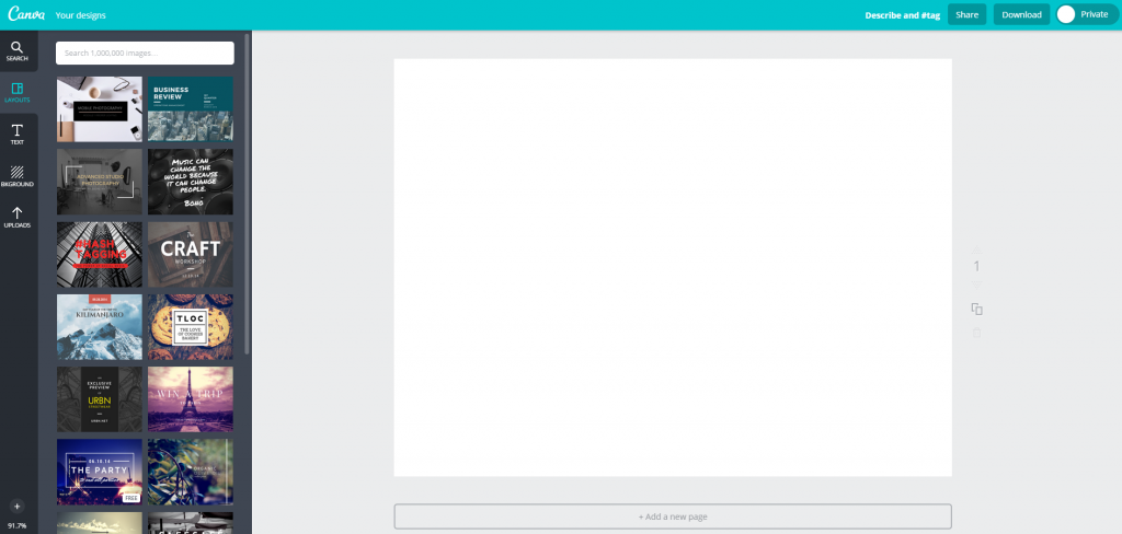 Canva Design Page Blank