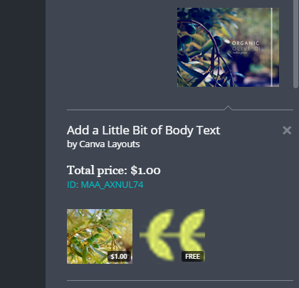 Canva Image Pricing Drop Down