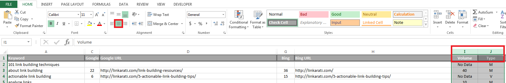 NSC ALA data points centered