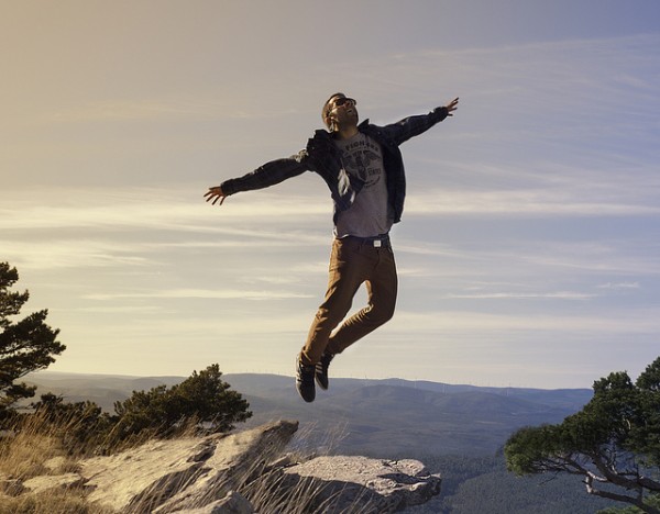 this guy is jumping because he is no longer afraid of link building and therefore he feels free