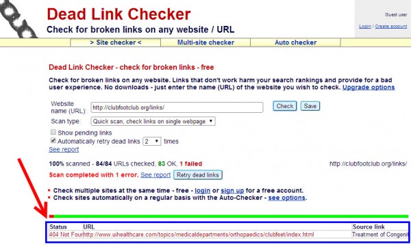 dead link checker