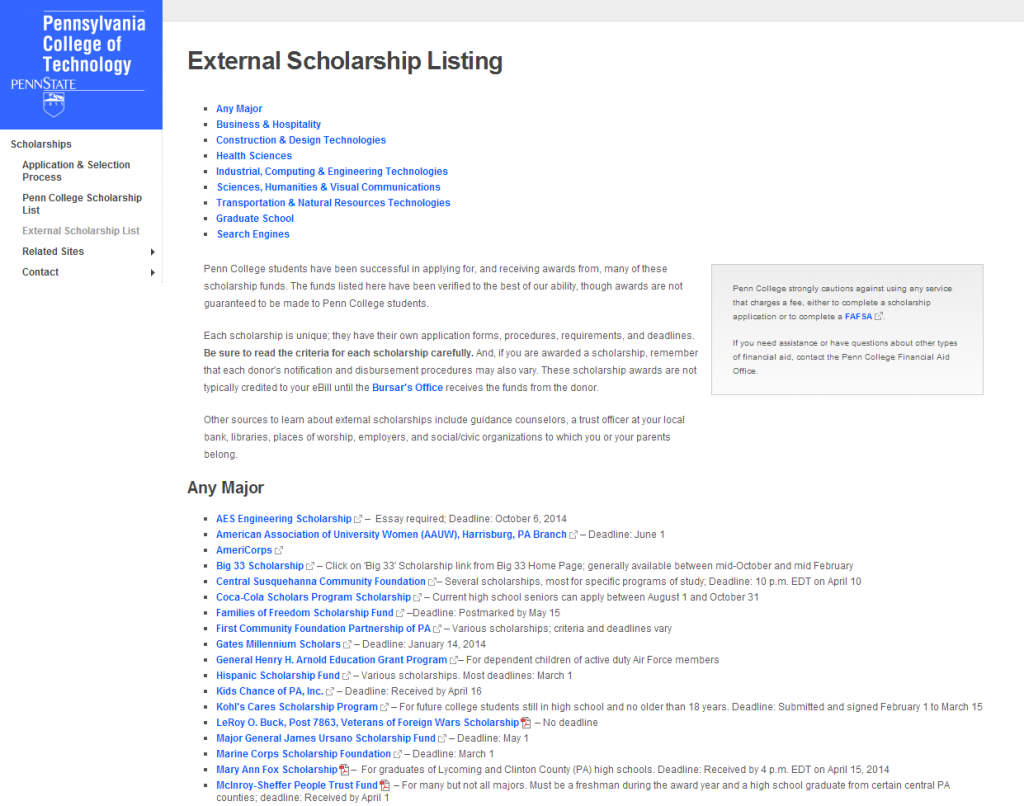 External Scholarships LP