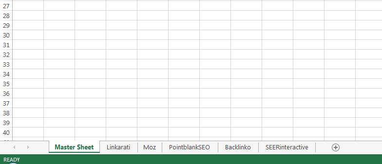 Excel master sheet