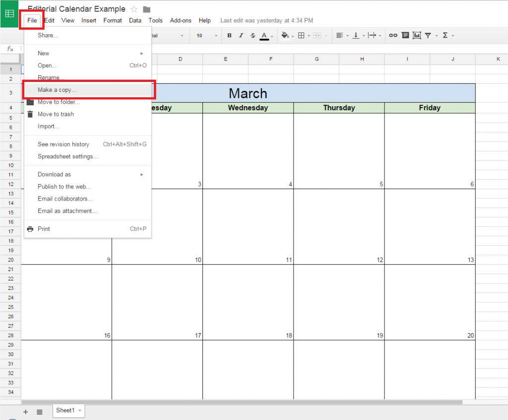 How To Create A Free Editorial Calendar Using Google Docs Tutorial Tuesday