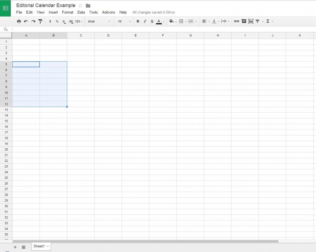 Selecting multiple cells in a Google Doc