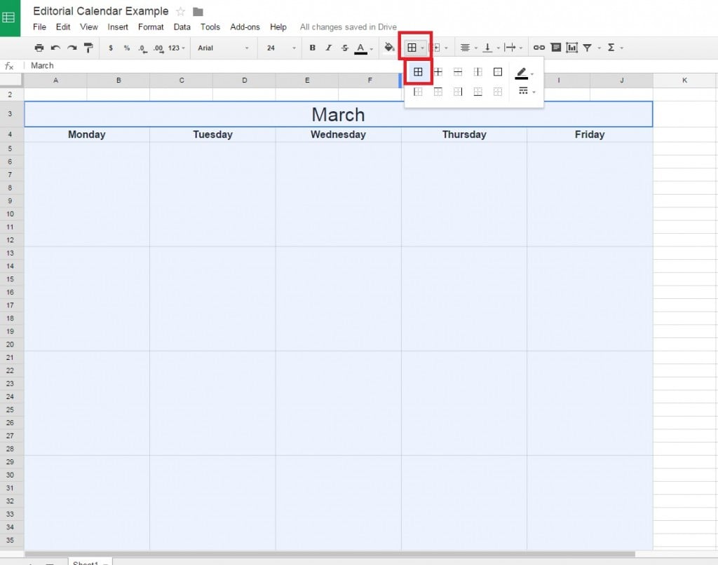 Adding borders to a Google Doc