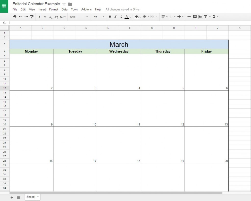 How To Create a Free Editorial Calendar Using Google Docs - Tutorial ...
