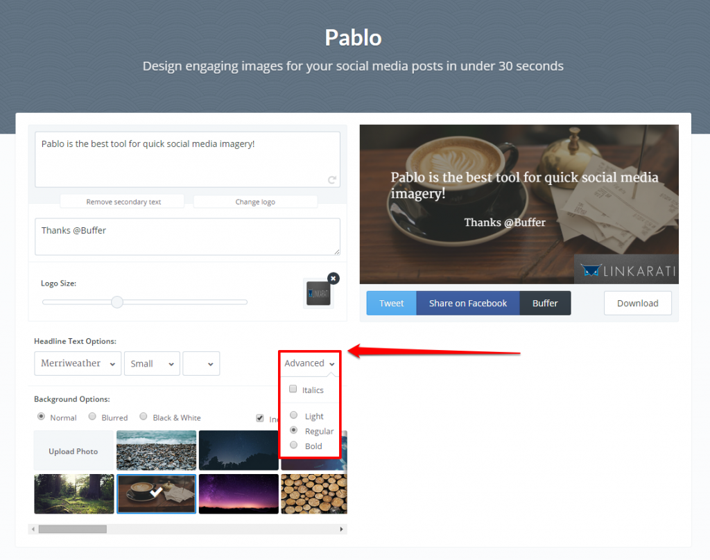 Pablo Advanced Button