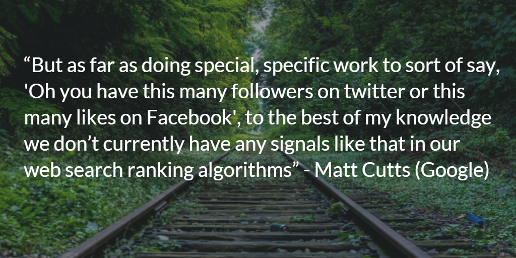 Matt Cutts Social Signals Quote