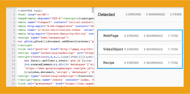 Results of Structured Data Test