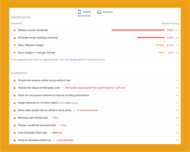 Pagespeed Insights Improvement Suggestions