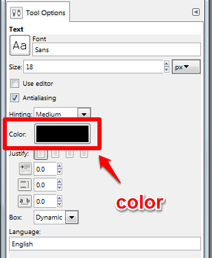 Adjust text example screenshot