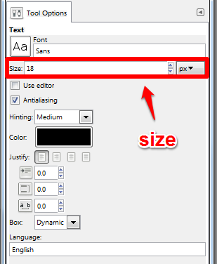 Adjust text example screenshot