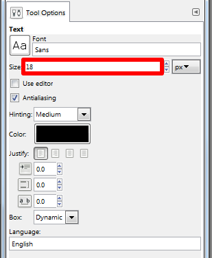 Adjust text example screenshot