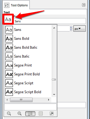 Adjust text font example screenshot