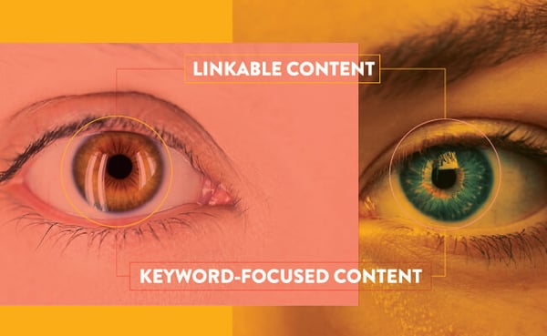 Linkable content and keyword focused content image