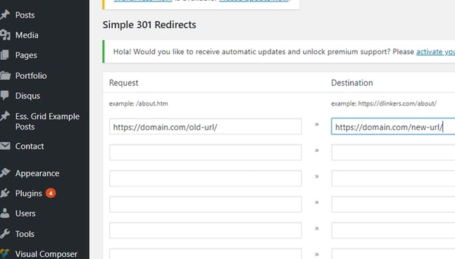 Redirect WP Plugin