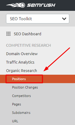 SEMrush Organic Positions 2