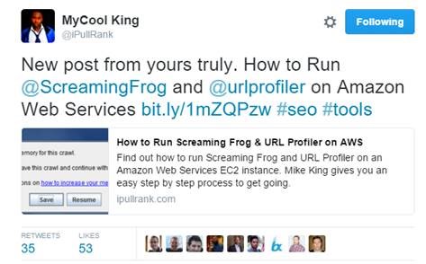 Michael King URL profiler tweet