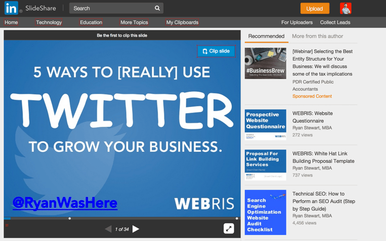 Slide Share screenshot